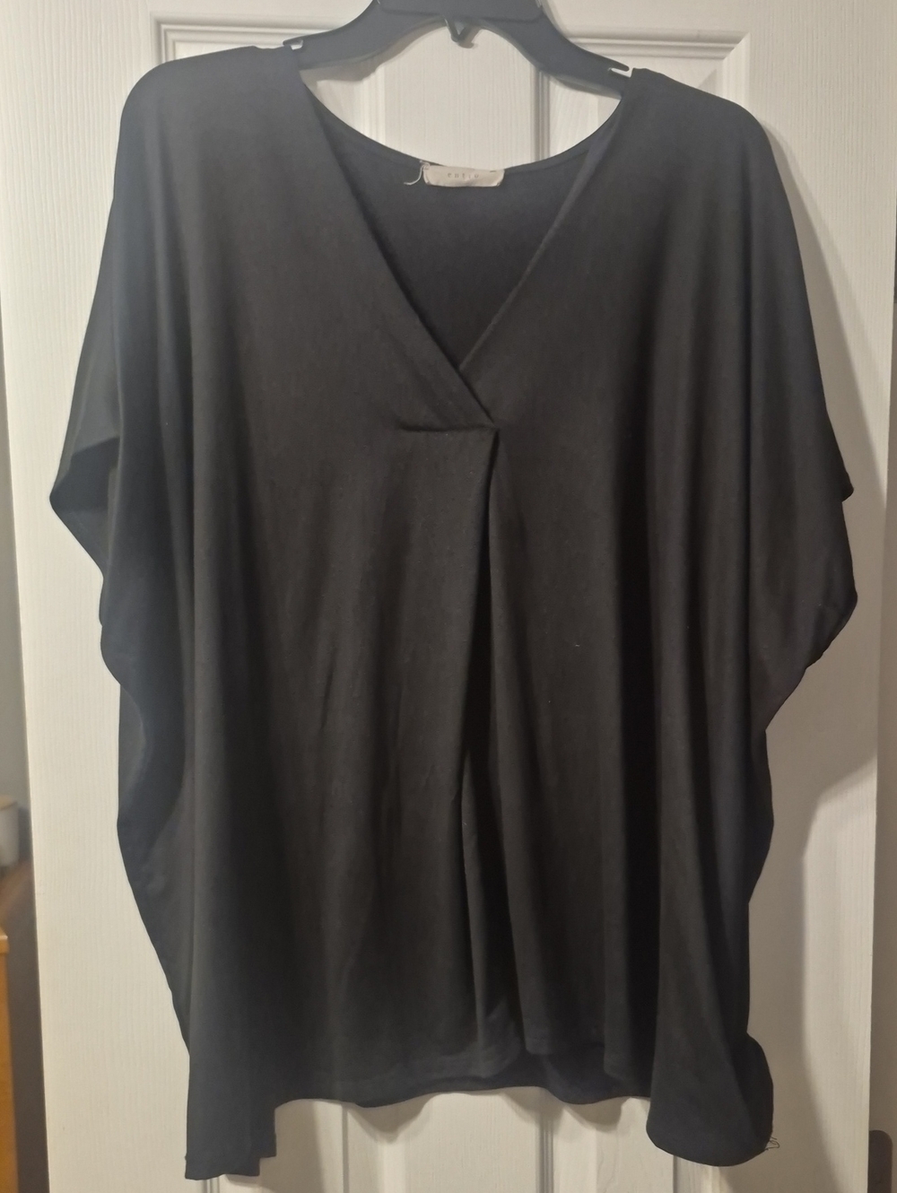 entro Black V-Neck Dolman Tunic Top